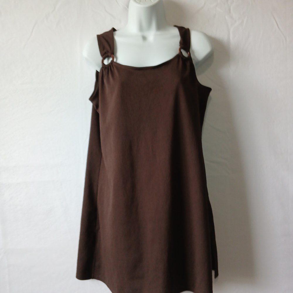 Croft & Barrow Brown Tank Top Ribbed Sz‎ S  Casual Summer Beach Office Wear